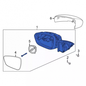 Side mirror right Ford Escape MK4 23- heated, BSM