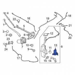 Ford Mustang Mach-E 21-23 Windshield Washer Motor