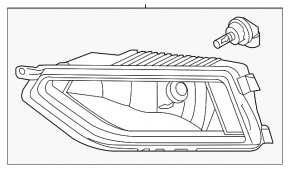 Fog lamp left PTF VW Atlas 18-20 prerest