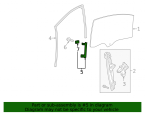 Front left door glass guide Chevrolet Bolt 17-20 with inserts