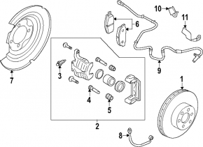 Rear right caliper assembly Nissan Sentra 20-24
