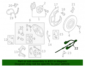 ABS sensor wire front right Audi A6 C7 12-18