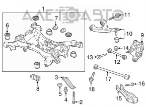 Rear subframe lug front right Acura MDX 14-20