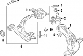Front left axle shaft with hub for Honda Civic XI FE/FL 22-26 manual transmission