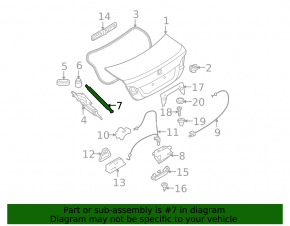Left trunk lid shock absorber BMW 3 E90 E92 07-12