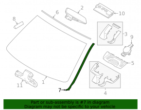Windshield molding right BMW X5 G05 19-23 OEM