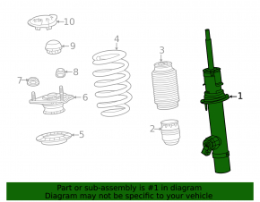 Front right shock absorber for Acura TLX 2020-2025 2.0 without adaptive suspension 2WD