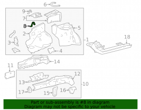 Left front fender apron outer panel bracket for Toyota Corolla 14-19