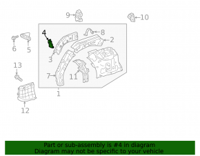 Outer bracket for the right fender apron for a Toyota Rav4 19-25