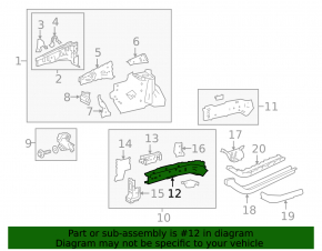 Inner side member of the front left Lexus CT200h 11-17