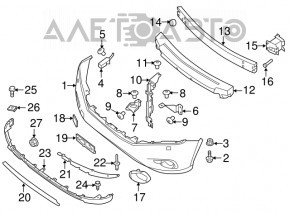 Front Bumper Absorber Nissan Pathfinder 13-16 prerest