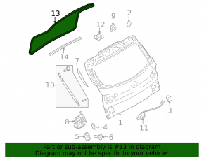 Subaru B10 Tribeca tailgate rubber seal