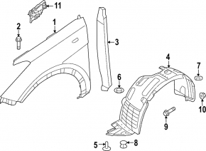 Front left wing Hyundai Santa FE Sport 13-18