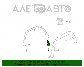 Front right mudguard for Jeep Cherokee KL 19-22