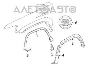 Front right mudguard for Jeep Cherokee KL 19-22