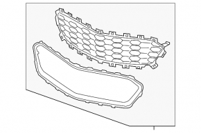 Chevrolet Cruze 16's front bumper upper grille with chrome