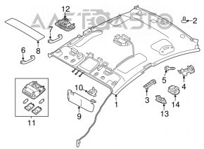 Front right ceiling handle Kia Forte 4d 14-18