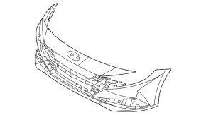 Front bare bumper Hyundai Elantra 21-23 without pads, without cruise