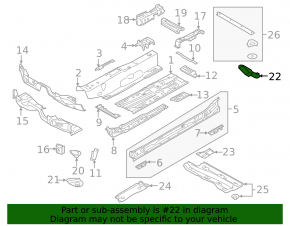 Rear left jack for Audi A3 8V 15-20 4d