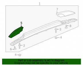 Front left longitudinal railing trim Chevrolet Trax 15-22 structure