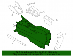 Central console armrest Nissan Kicks 21-23 SR, SV