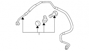 Air conditioning condenser-compressor pipe Mazda3 2.3 03-08