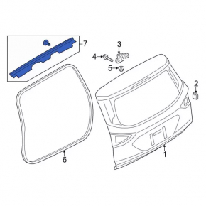 Rubber seal for Ford Escape MK3 13-19 upper trunk door