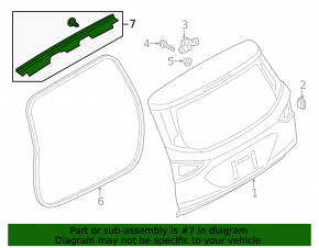 Rubber seal for Ford Escape MK3 13-19 upper trunk door