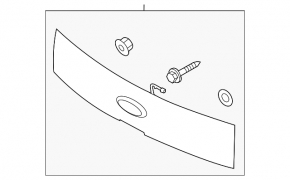 Trunk door trim with Ford Flex emblem 13-19 for camera silver