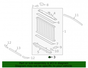 Radiator support lower left Toyota Prius V 12-17