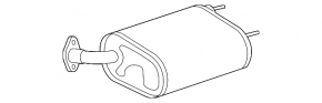 Muffler rear part with barrel left Lexus ES350 13-16 rusty