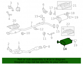Muffler rear part with barrel left Lexus ES350 13-16 rusty