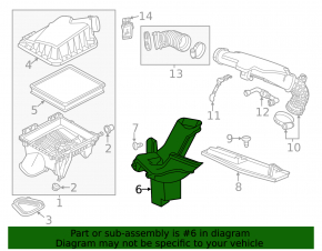 Air Duct for Filter Chevrolet Impala 14-19 2.5