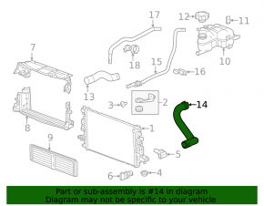 Upper cooling pipe Chevrolet Volt 16-