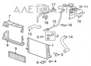 Upper cooling pipe Chevrolet Volt 16-