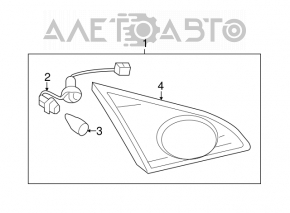 Right inner trunk lid light for Nissan Murano z51 09-10 pre-rest