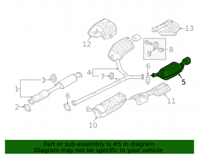 Muffler rear part barrel left Hyundai Sonata 11-14 rusty bracket