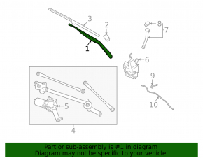 Right wiper arm Nissan Murano 25-26