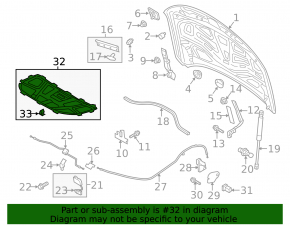 Audi A6 C7 12-18 hood insulation