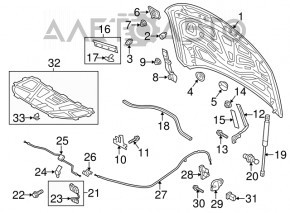 Audi A6 C7 12-18 hood insulation
