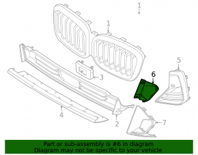 Front bumper air duct plug, right, BMW X3 G01 22-23 rest, M package