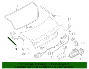 Left trunk lid actuator BMW 5 G30 17-23