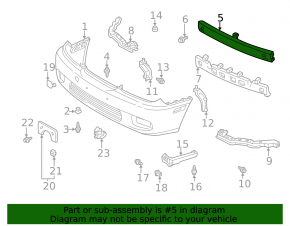 Lexus ES300 ES330 Front Bumper Reinforcement