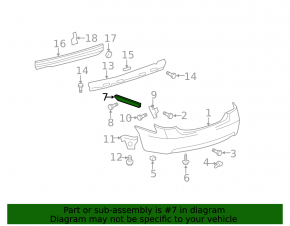 Rear bumper mount, outer right, Toyota Camry v40