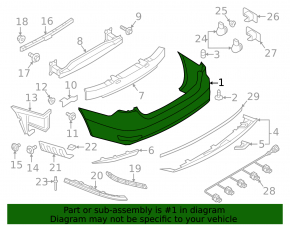 Bare rear bumper VW Jetta 15-18 USA
