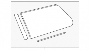 Window blind glass rear right Toyota Sienna 11-14 under curtain, tinted, electric