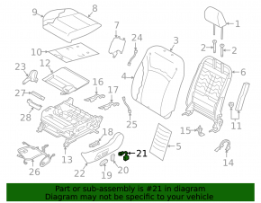 Driver's seat lumbar support control Subaru Outback 15-19 black