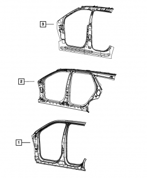 The central left body pillar of Dodge Durango 11-13 was sawed off