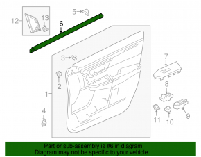 Glass seal inner front right Honda CRV 17-22