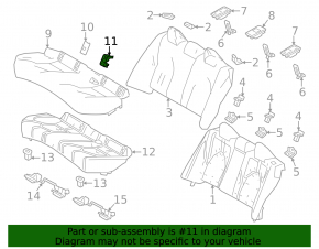 Isofix tie-down pad for the rear seats of the Toyota Camry v70 18-24, gray